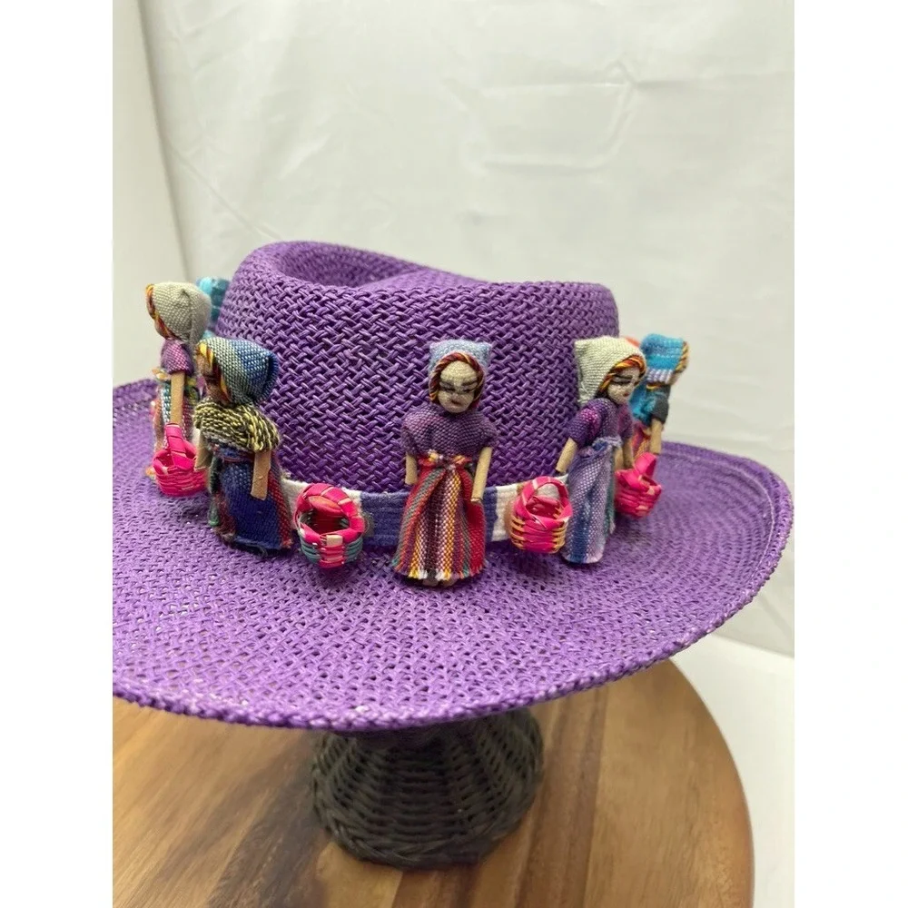 Hat Artist day of the dead zombie hat purple, unique, handmade artist 3D‎